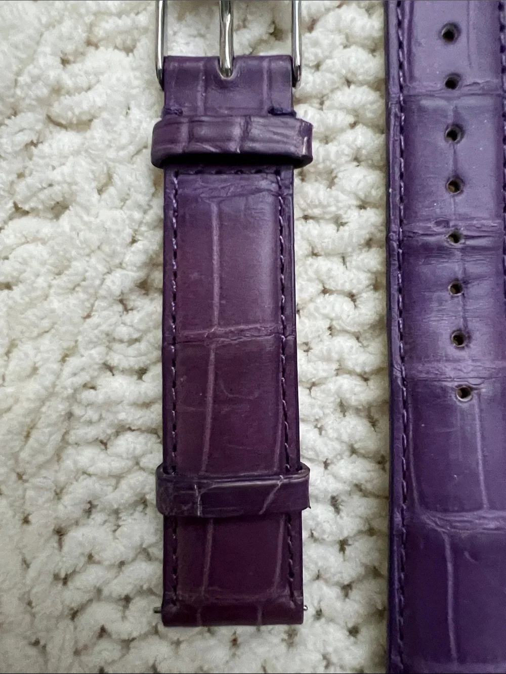 Michele Purple💜 Leather Croc-Embossed Watch Strap